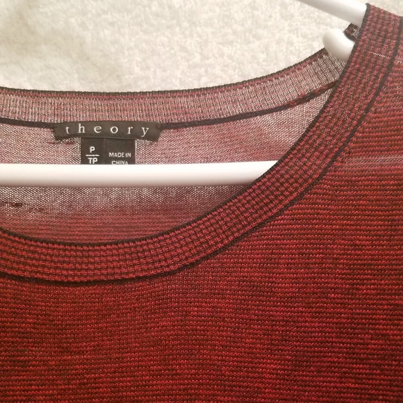 Theory sheer maroon thin-striped sweater - Picture 9 of 9